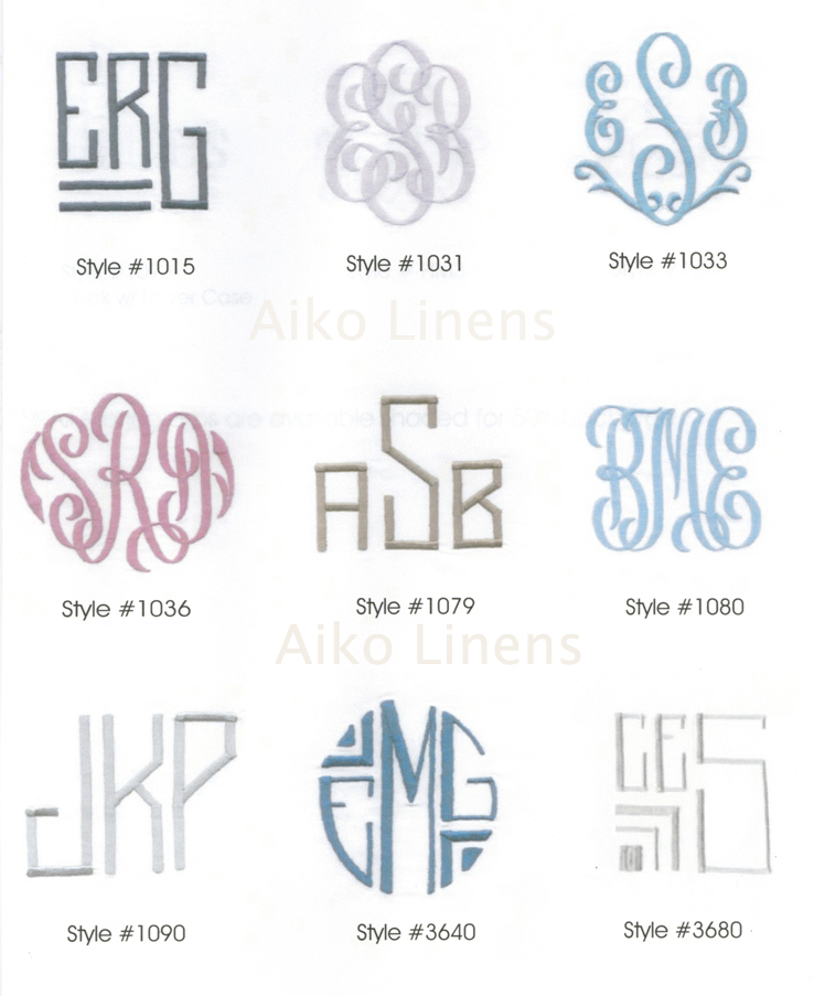 Monogram Styles Aiko Luxury Linens